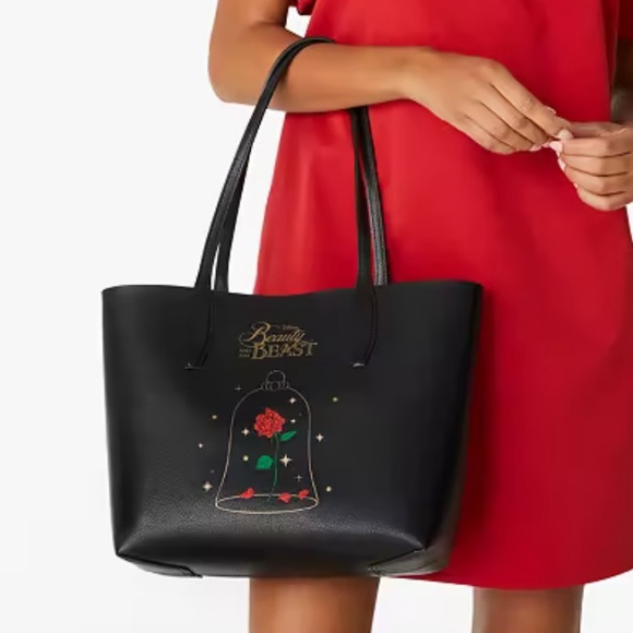 MAKE AN OFFER Kate spade Disney X Beauty And The Beast Small Reversible Tote NWT - Picture 2 of 5